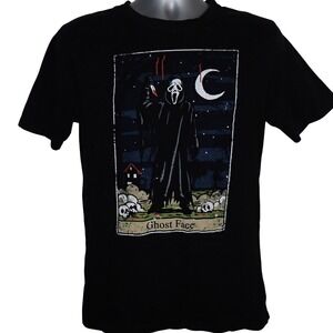 Ghost Face Men's Scream Tarot Card Horror Movie Graphic T-Shirt Medium